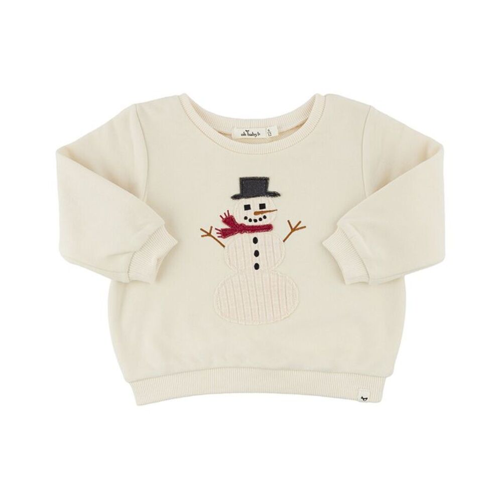 Oh Baby! Girls  Full Snowman Brooklyn Boxy Sweatshirt